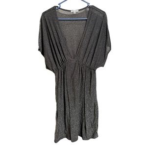 Velvet Torch Women’s Gray/Grey Silver Shimmery Metallic Disco Dress. Size Medium